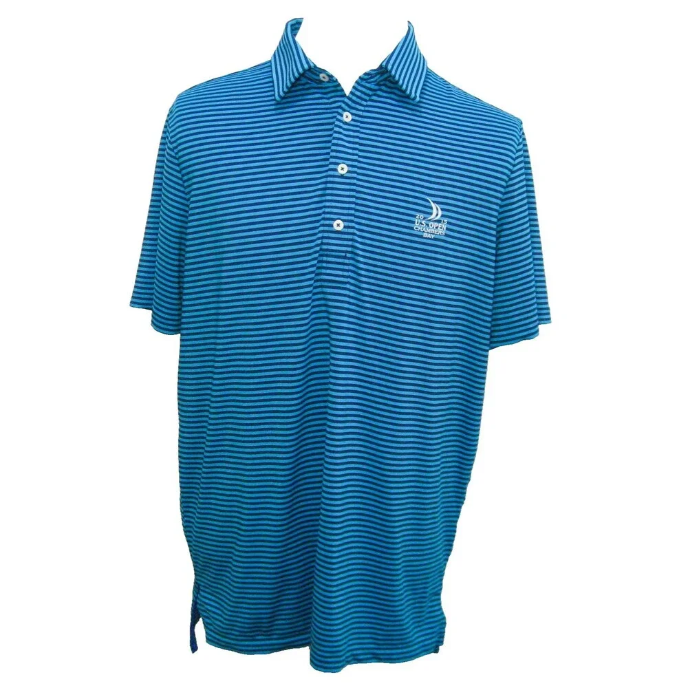 RALPH LAUREN Men's (Size Large) Blue Short Sleeve 2015 U.S. Open Golf Polo Shirt
